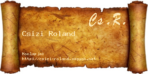 Csizi Roland névjegykártya